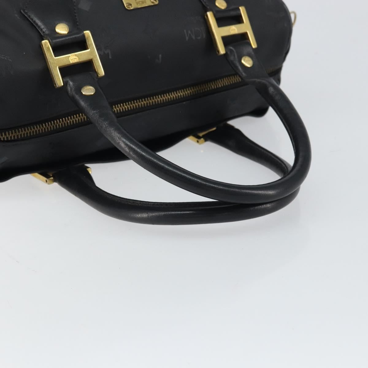 MCM Visetos Logogramme Canvas And Leather Black Canvas Handbag (Pre-Owned)