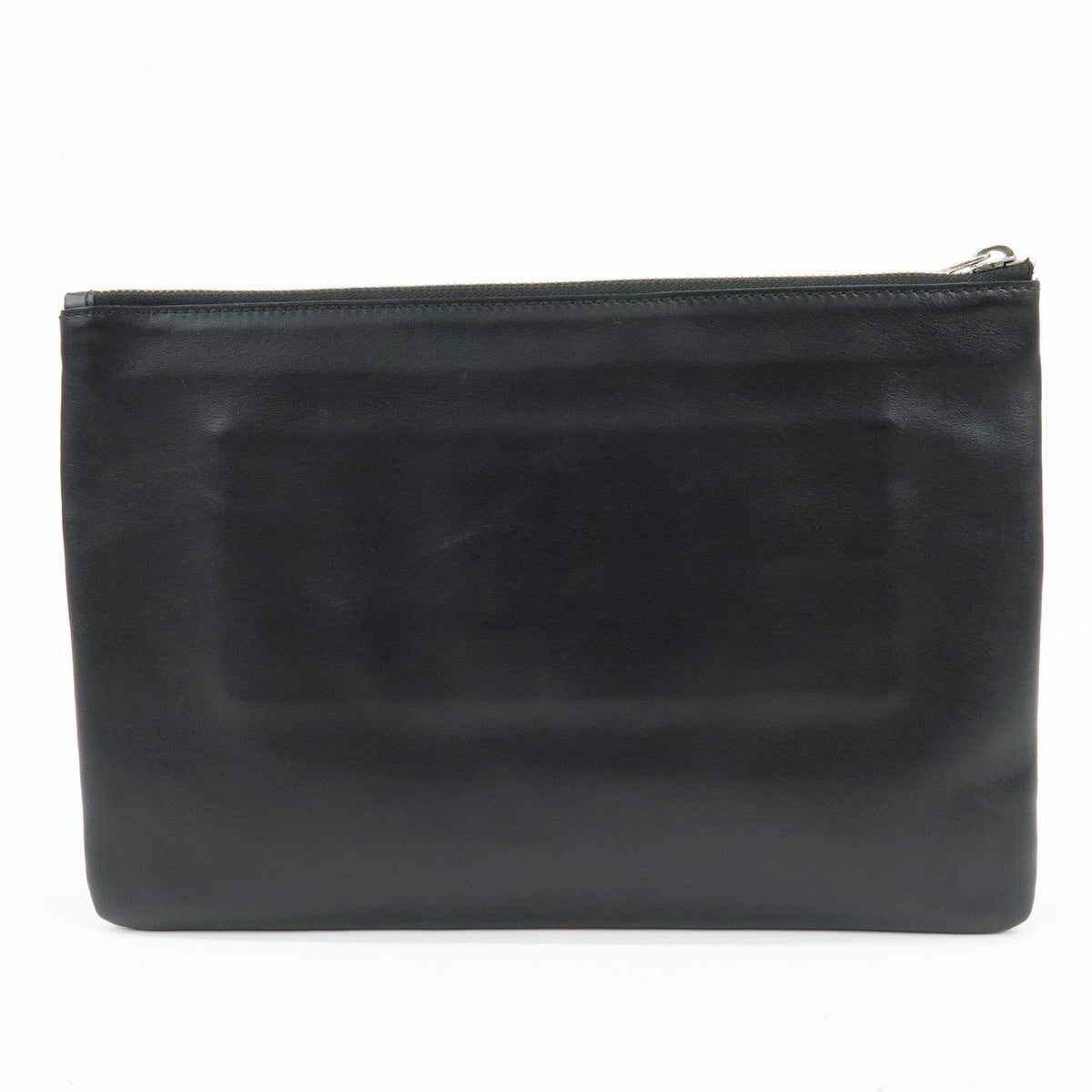 Burberry Logo Zip Printed Leather Black Leather Clutche & Pouche Bag (Pre-Owned)