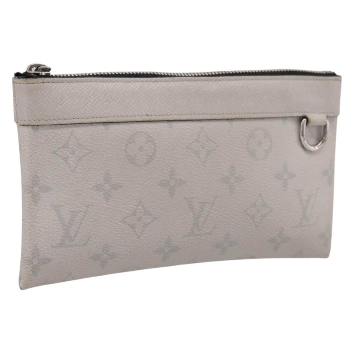 Louis Vuitton Discovery Pochette Monogram Taigarama White Canvas Clutche & Pouche Bag (Pre-Owned)