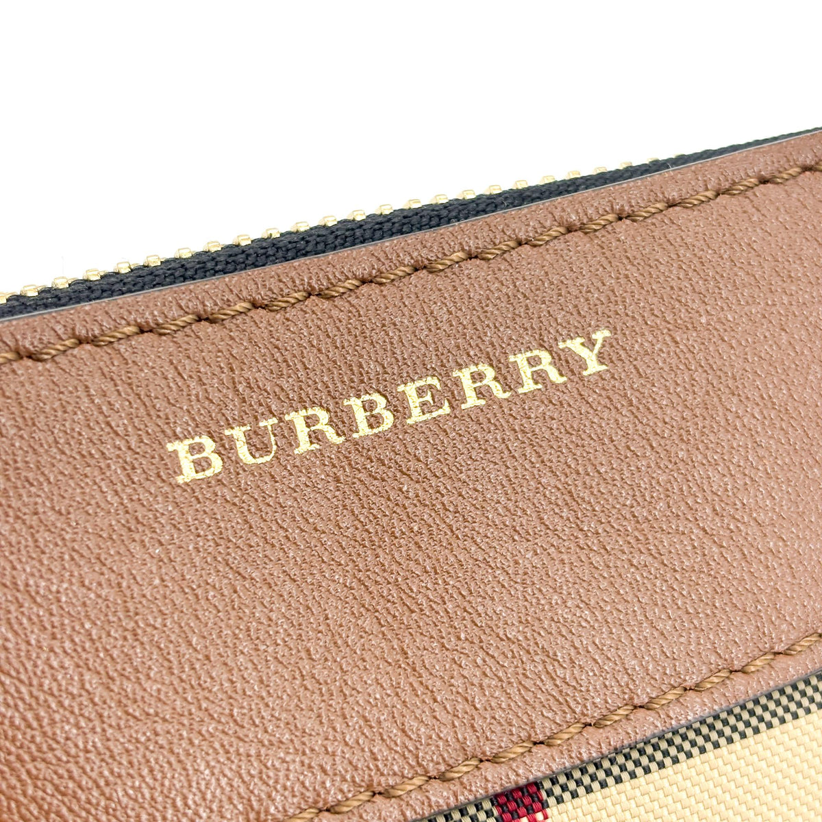 Burberry Peyton Crossbody Clutch Haymarket Coated Canvas Brown Canvas Crossbody Bag Bag (Pre-Owned)