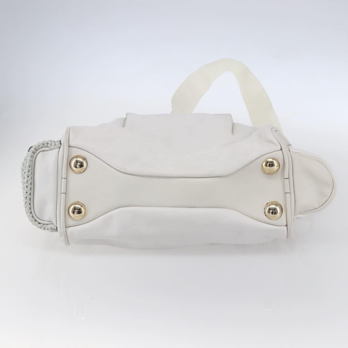 Chloe Vintage Leather White Leather Shoulder Bag Bag (Pre-Owned)