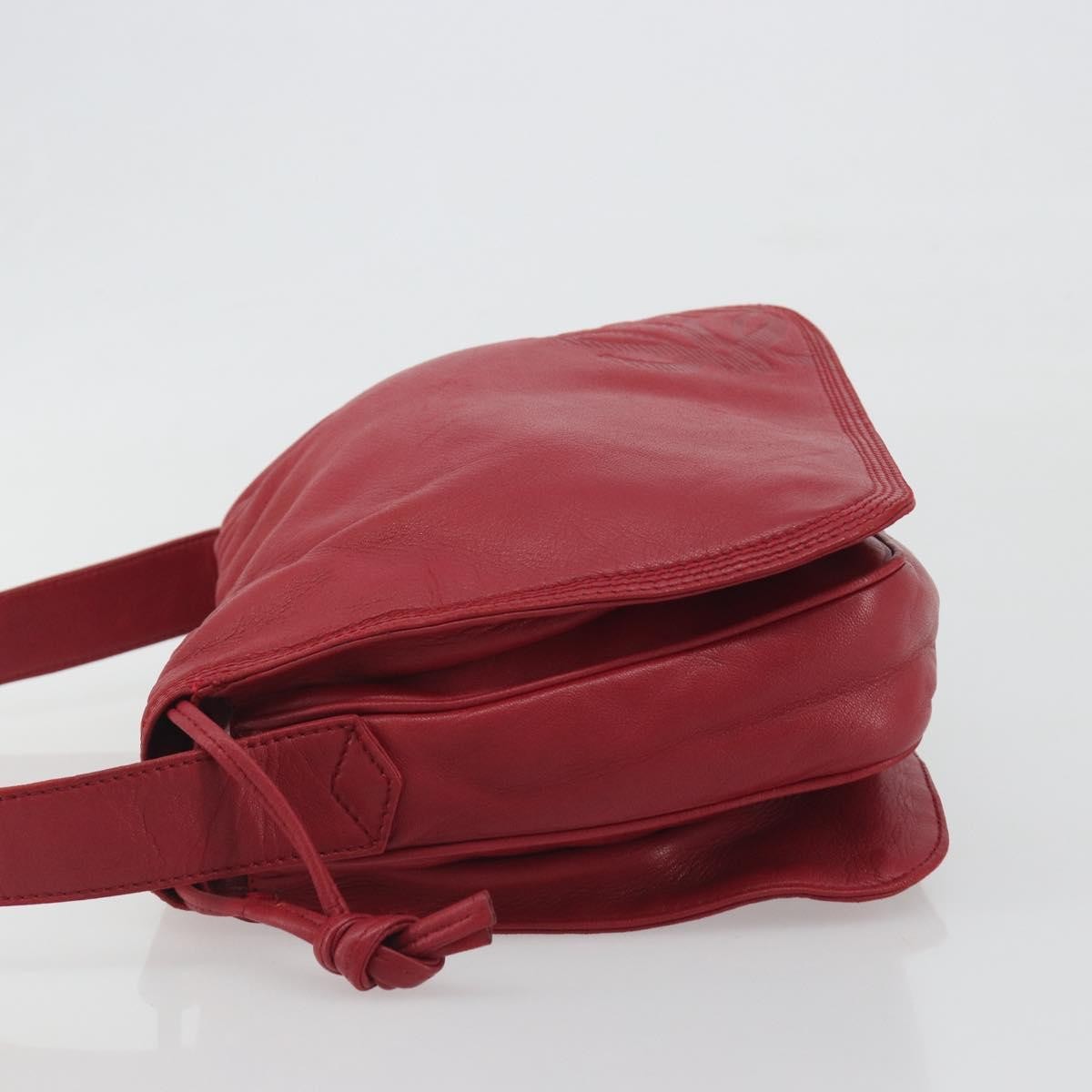 Loewe Anagram Leather Red Leather Shoulder Bag Bag (Pre-Owned)