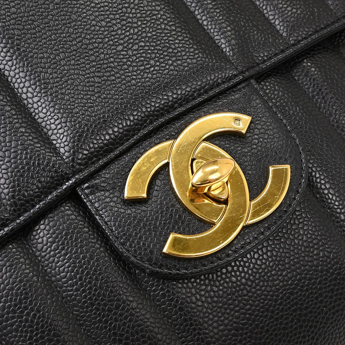 Chanel Classic Flap Vertical Quilted Caviar Black Calfskin Handbag (Pre-Owned)