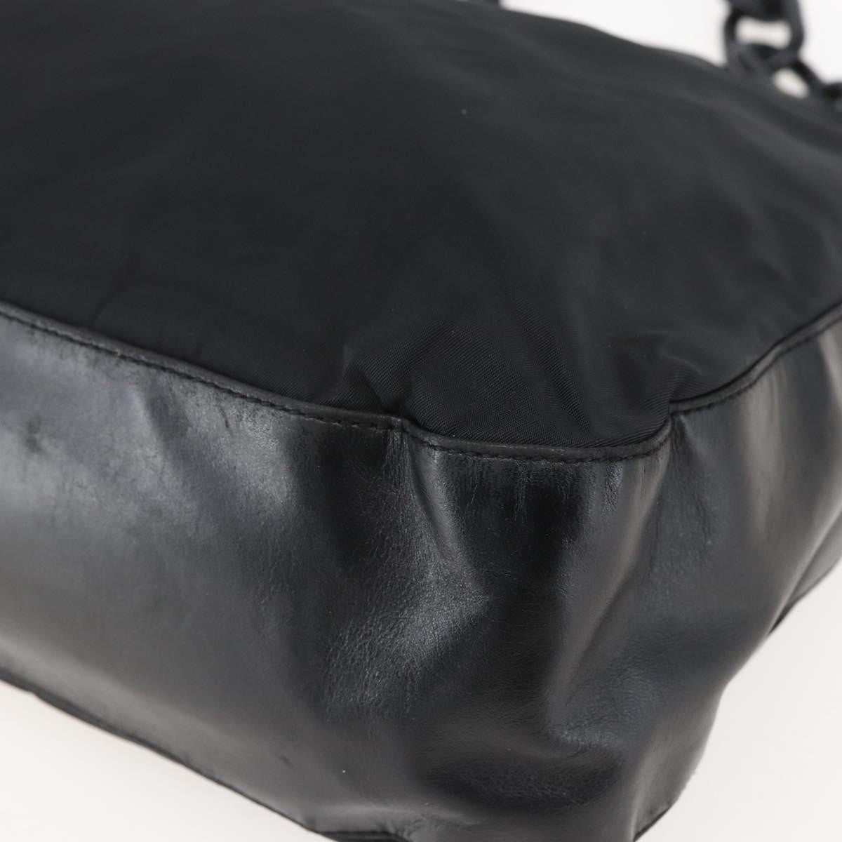 Prada Chain Tessuto Black Nylon Shoulder Bag Bag (Pre-Owned)