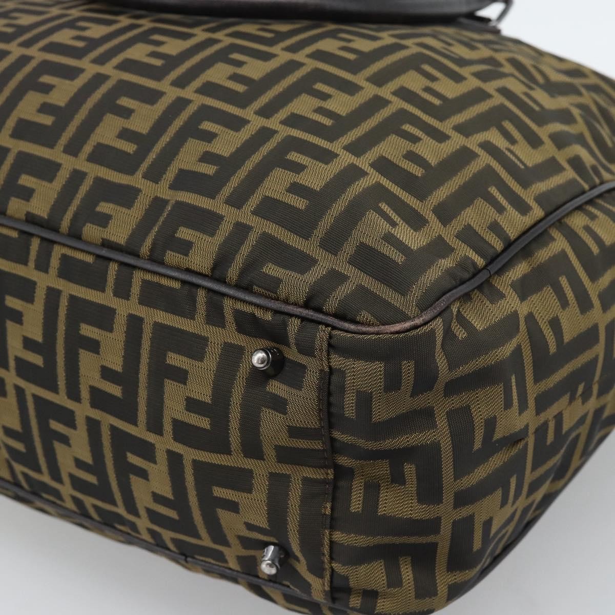 Fendi Vintage Zip Tote Zucca Canvas Khaki Canvas Tote Bag Bag (Pre-Owned)