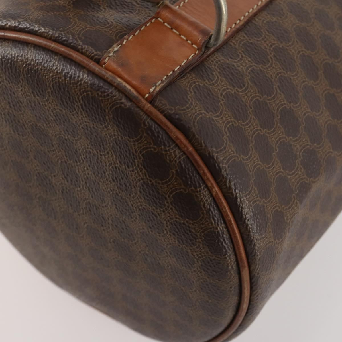 Celine Vintage Macadam Canvas And Leather Brown Canvas Backpack Bag (Pre-Owned)