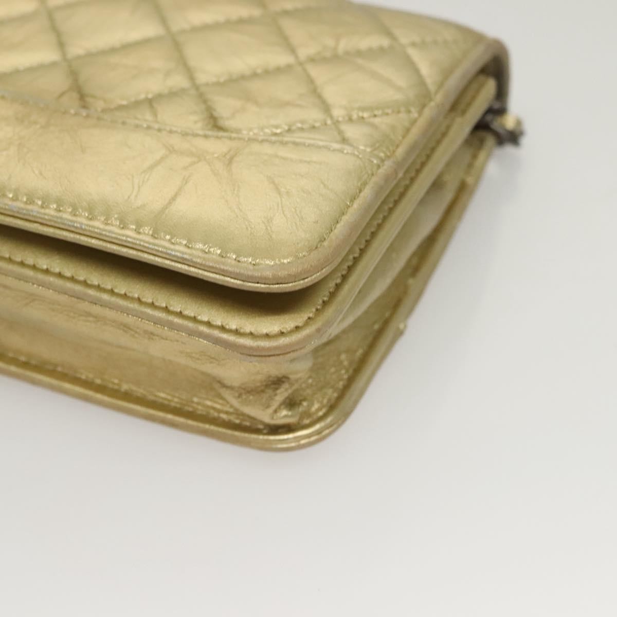 Chanel Gabrielle Wallet On Chain Quilted Aged Calfskin Gold Leather Crossbody Bag Bag (Pre-Owned)