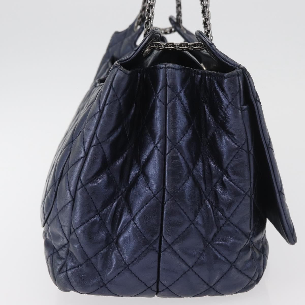 Chanel Accordion Reissue Flap Quilted Calfskin Blue Leather Shoulder Bag Bag (Pre-Owned)