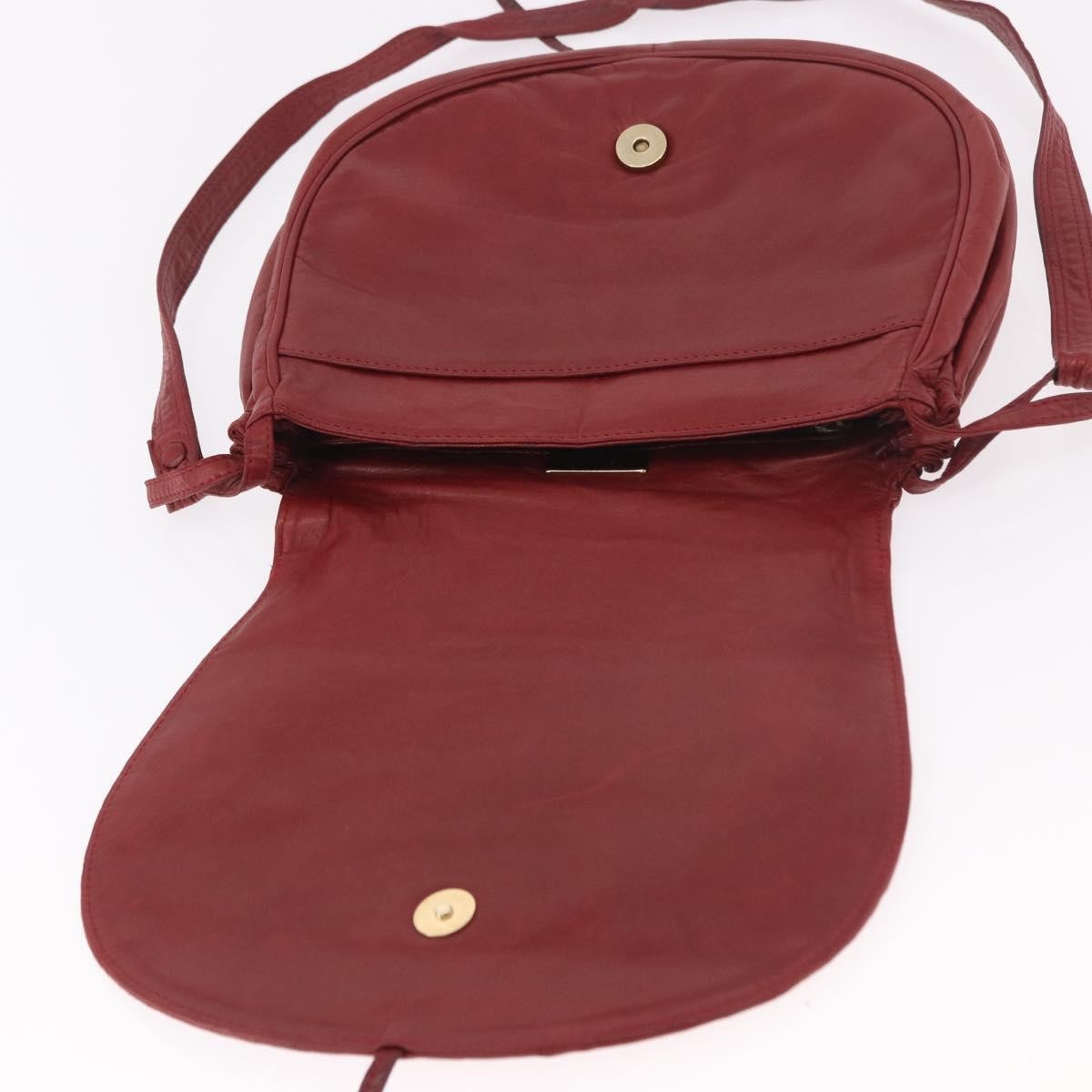 Bottega Veneta Flap Intrecciato Nappa Red Leather Shoulder Bag Bag (Pre-Owned)