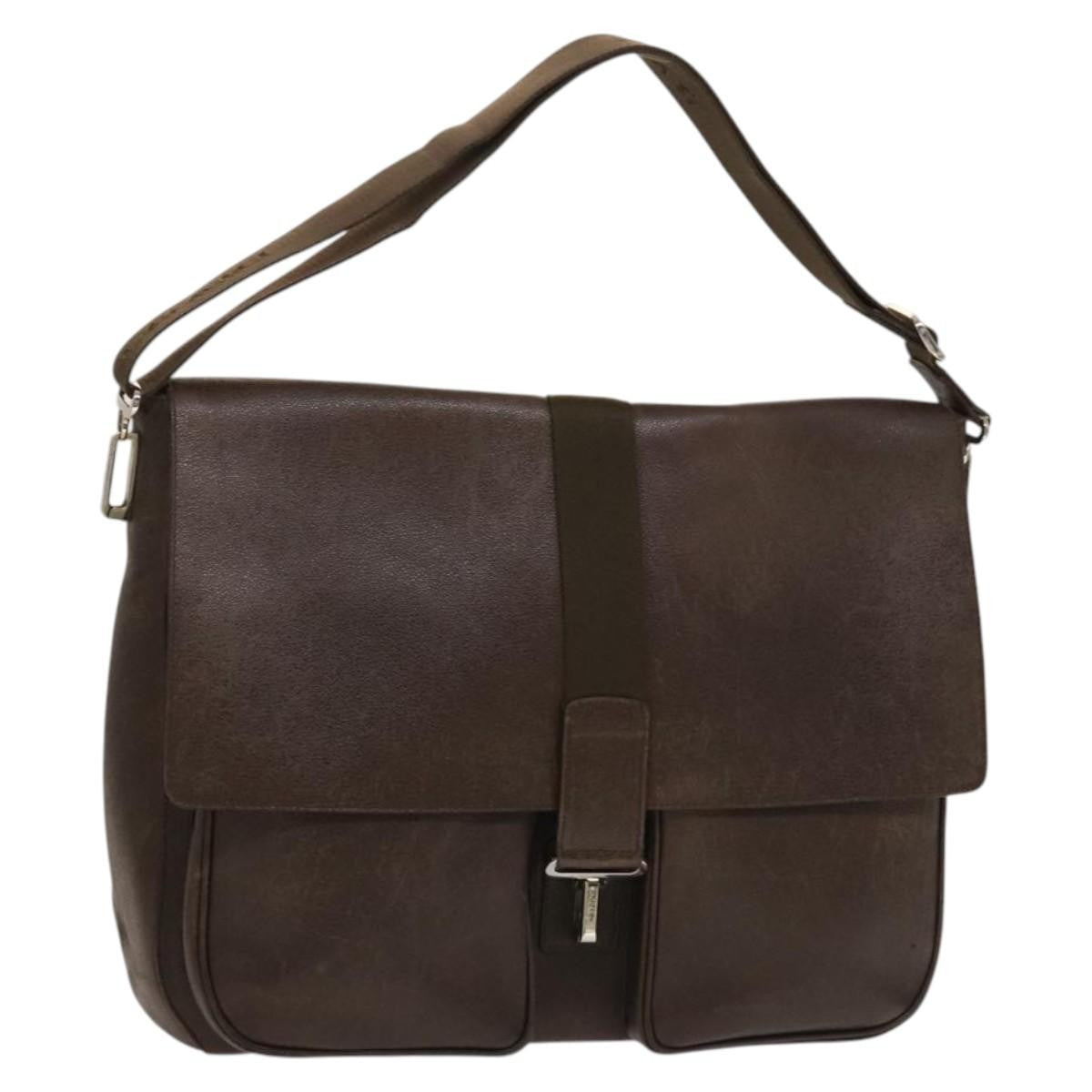 Bvlgari Flap Leather Brown Leather Shoulder Bag Bag (Pre-Owned)