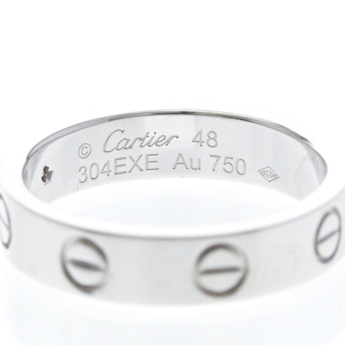 Cartier Love 1 Diamond Band White Gold And Diamond Silver White_Gold Ring Jewelry (Pre-Owned)