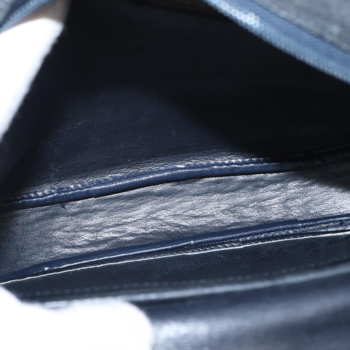 Christian Dior Vintage Leather Navy Leather Shoulder Bag Bag (Pre-Owned)