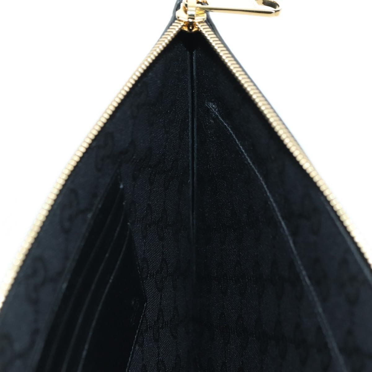 Gucci Horsebit 1955 Gg Canvas And Leather Black Leather Clutche & Pouche Bag (Pre-Owned)