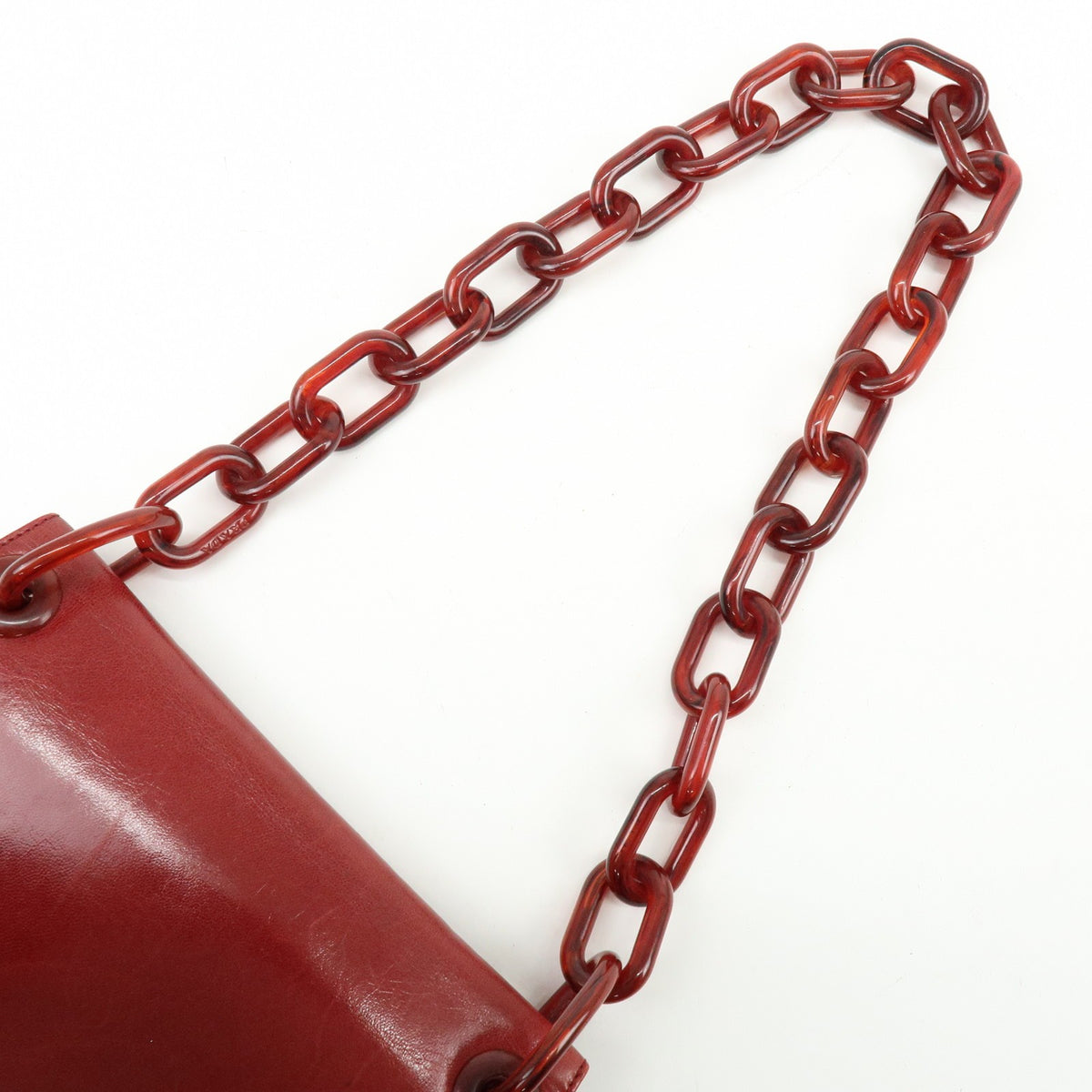 Prada Shoulder Leather Red Leather Shoulder Bag Bag (Pre-Owned)