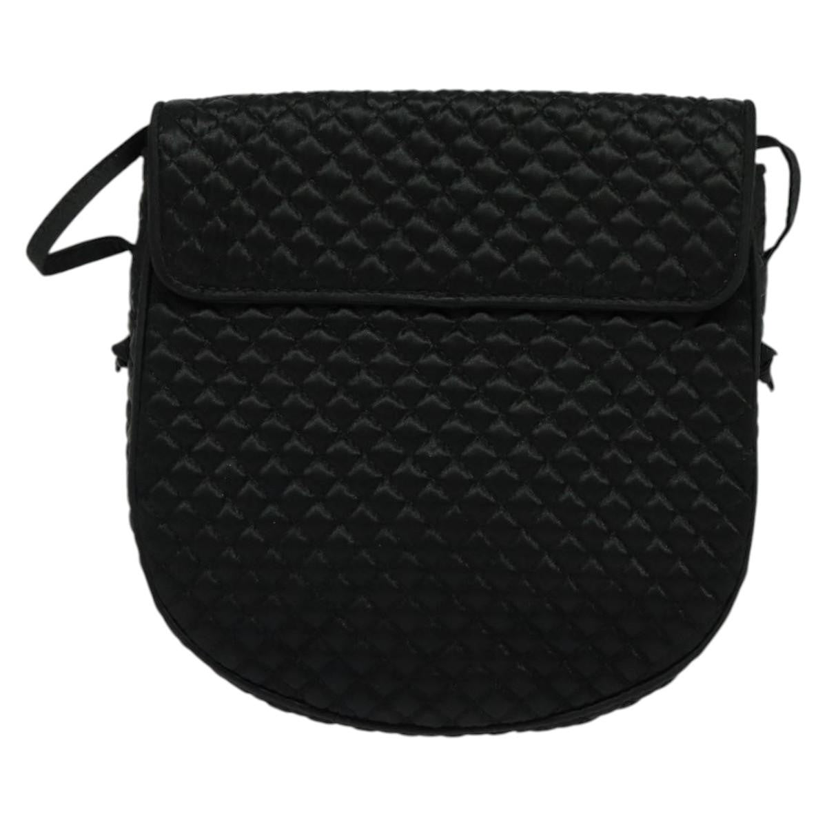 Bottega Veneta Intrecciato Clutch Calfskin Black Satin Shoulder Bag Bag (Pre-Owned)