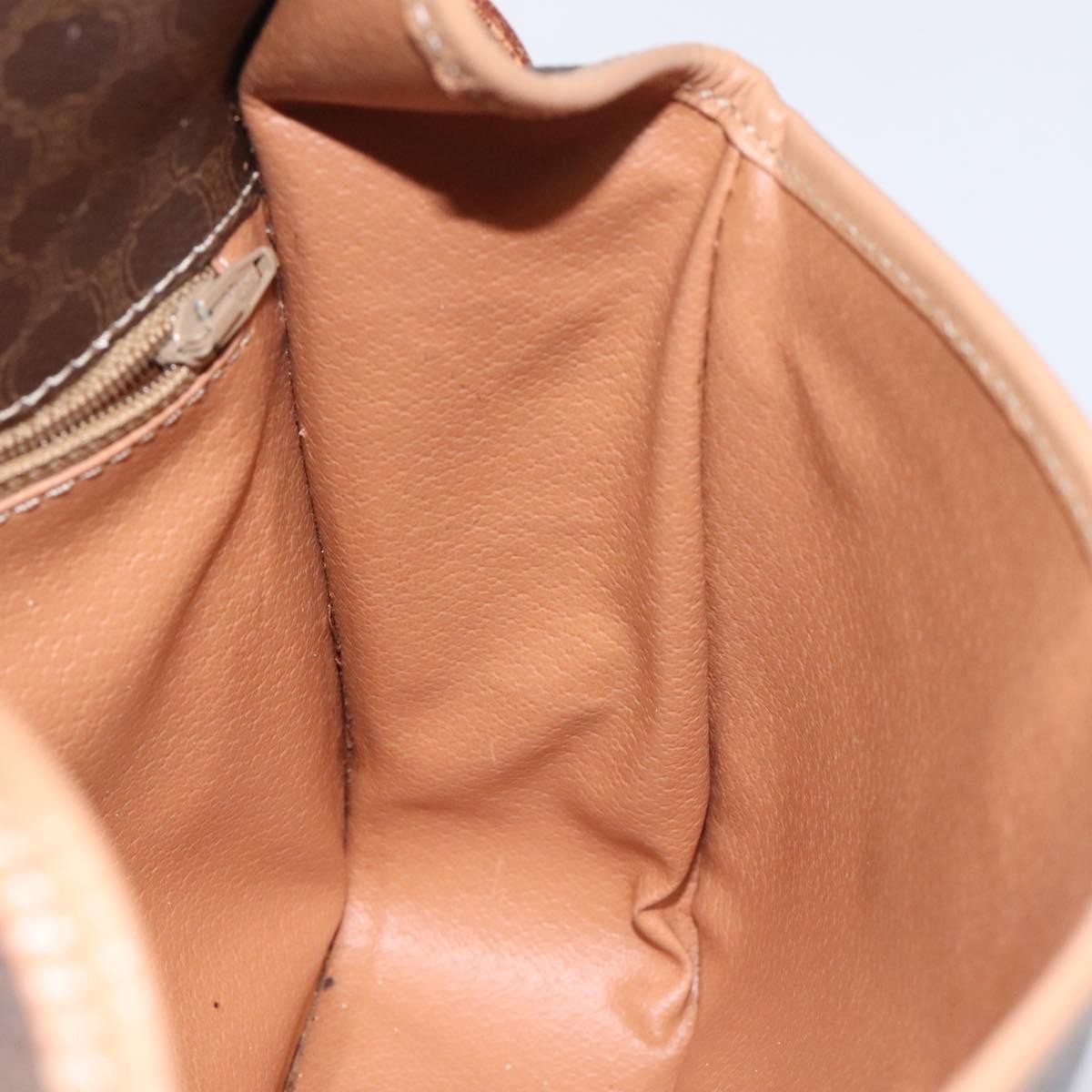 Celine Vintage Macadam Canvas And Leather Brown Canvas Shoulder Bag Bag (Pre-Owned)