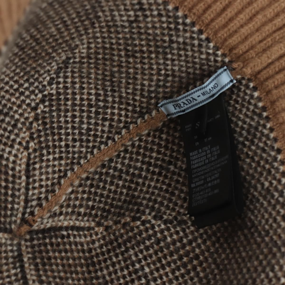 Prada Triangle Logo Bucket Hat Wool & Cashmere Beige Wool Head Accessory Accessory (Pre-Owned)