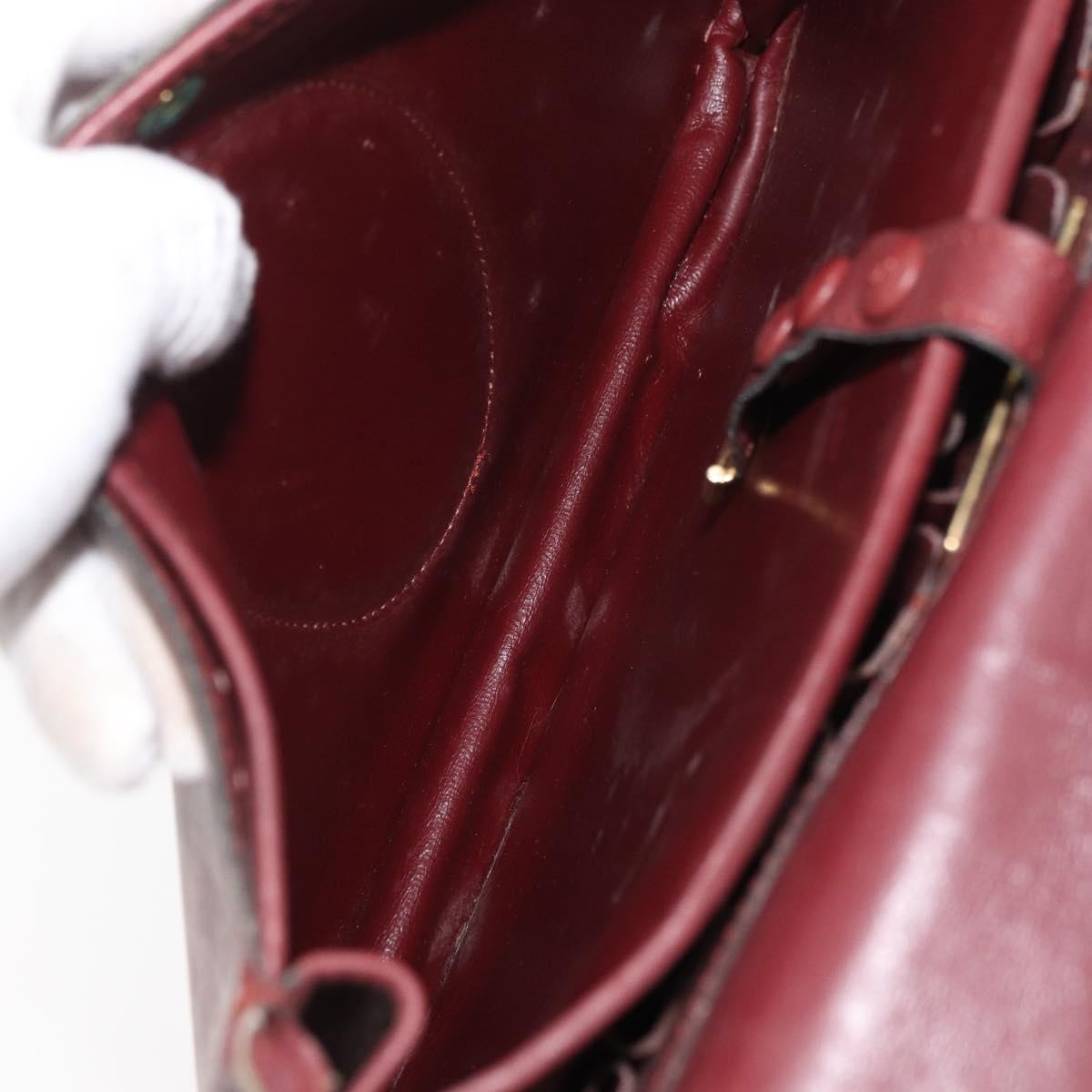 Cartier Must De Cartier Leather Burgundy Leather Shoulder Bag Bag (Pre-Owned)