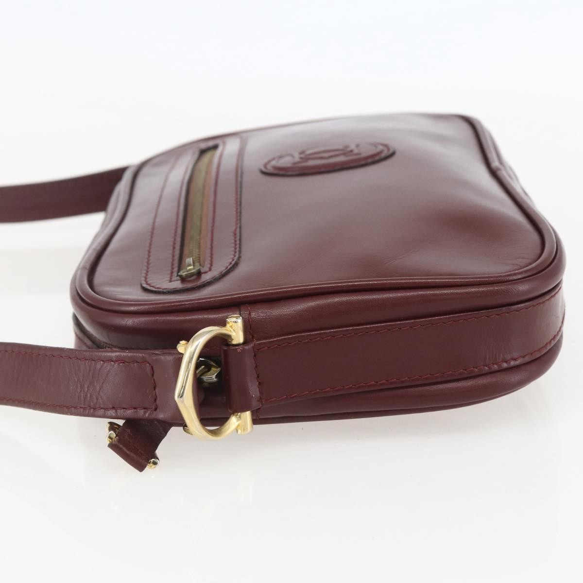 Cartier Must De Cartier Leather Burgundy Leather Shoulder Bag Bag (Pre-Owned)