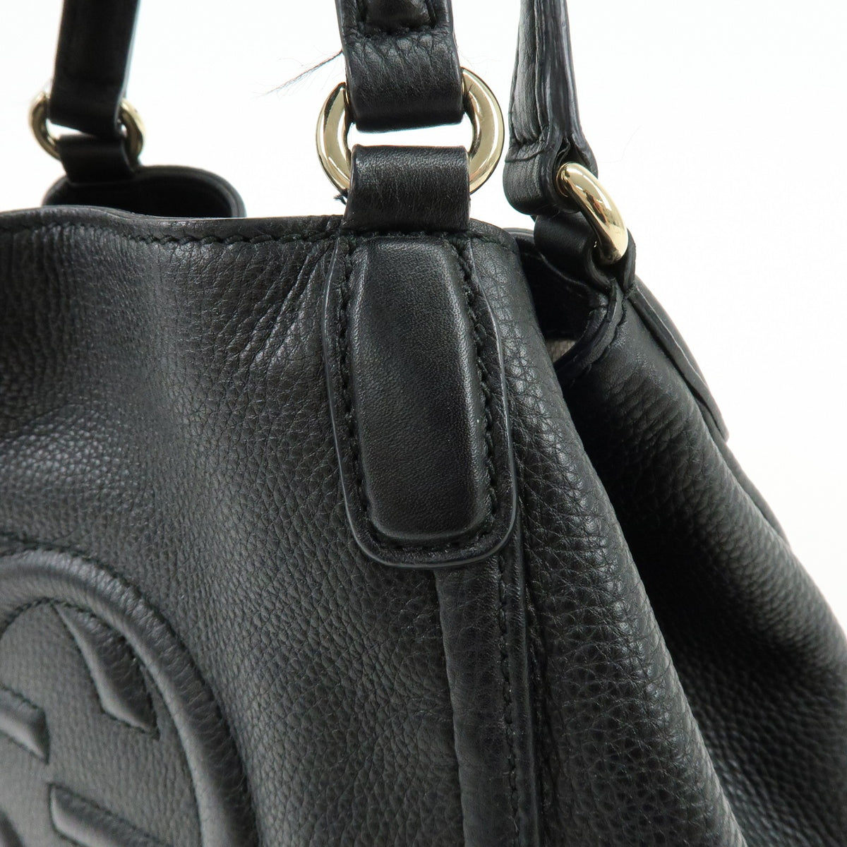 Gucci Soho Leather Black Leather Shoulder Bag Bag (Pre-Owned)