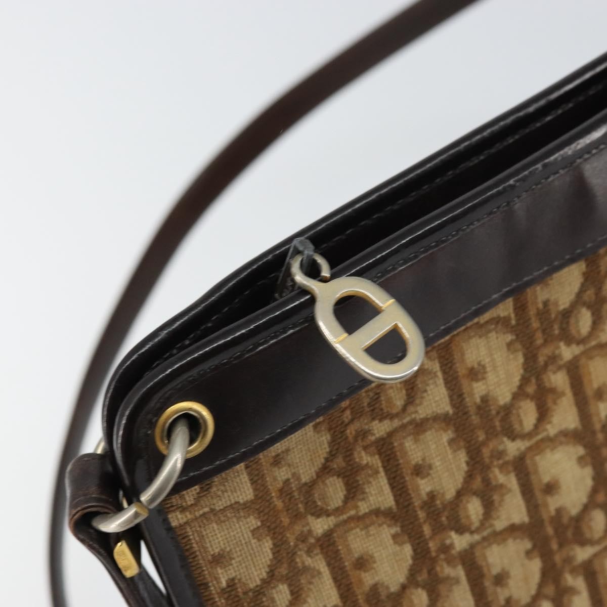 Christian Dior Vintage Trotter Diorissimo Canvas Beige Canvas Shoulder Bag Bag (Pre-Owned)