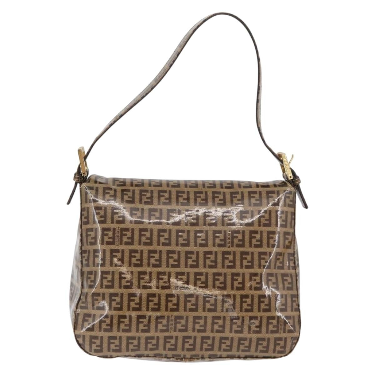 Fendi Mamma Baguette Zucchino Canvas Beige Canvas Shoulder Bag Bag (Pre-Owned)