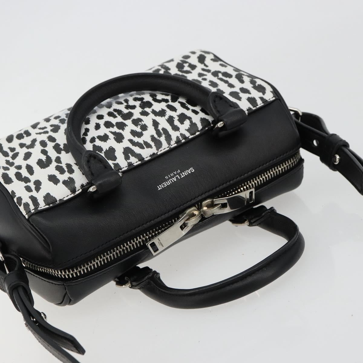 Saint Laurent Classic Baby Duffle Printed Leather Black Leather Handbag (Pre-Owned)