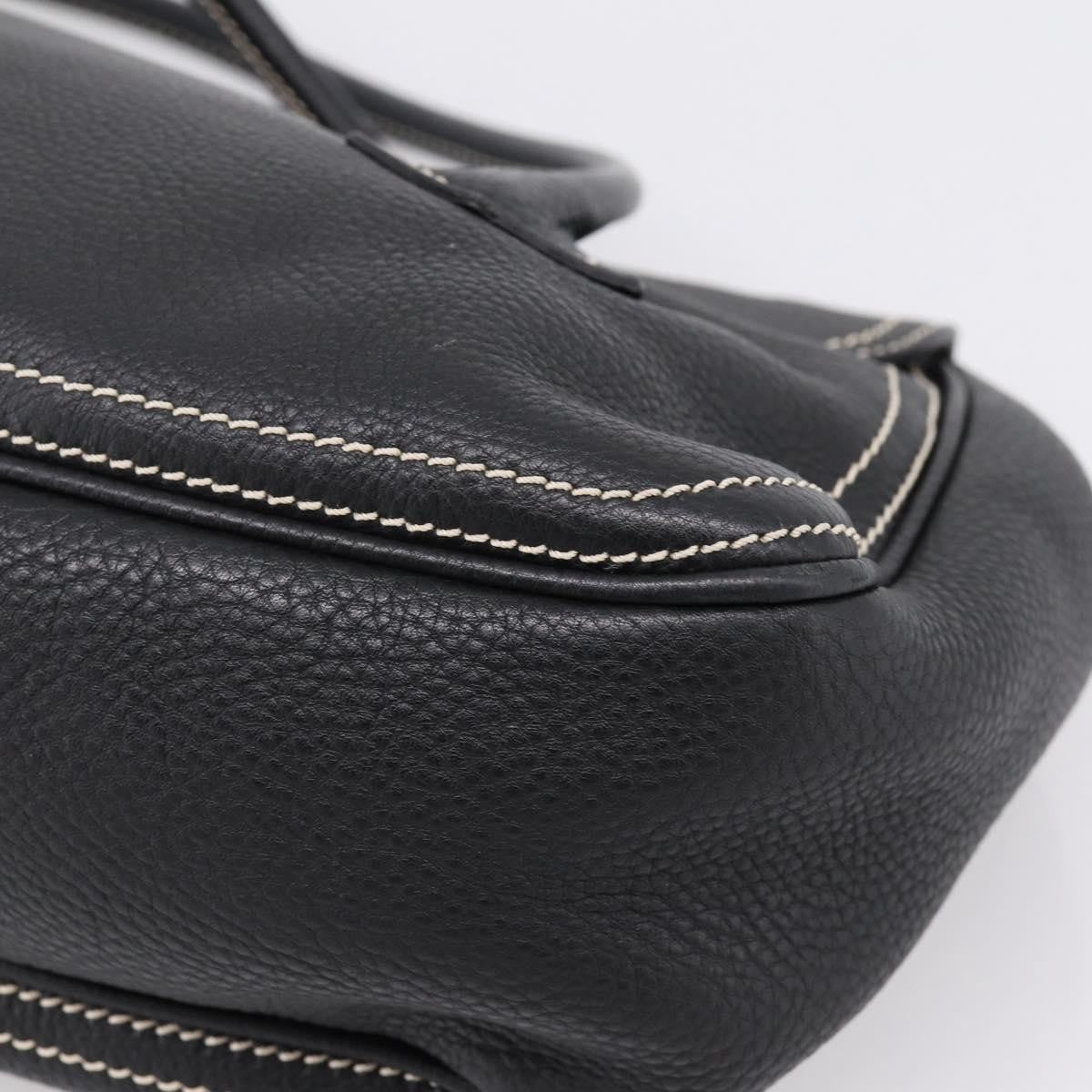 Celine Shoulder Leather Black Leather Shoulder Bag Bag (Pre-Owned)