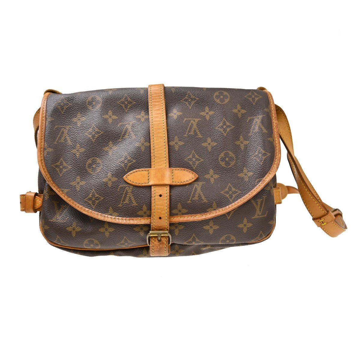 Louis Vuitton Saumur Canvas Brown Canvas Shoulder Bag Bag (Pre-Owned)