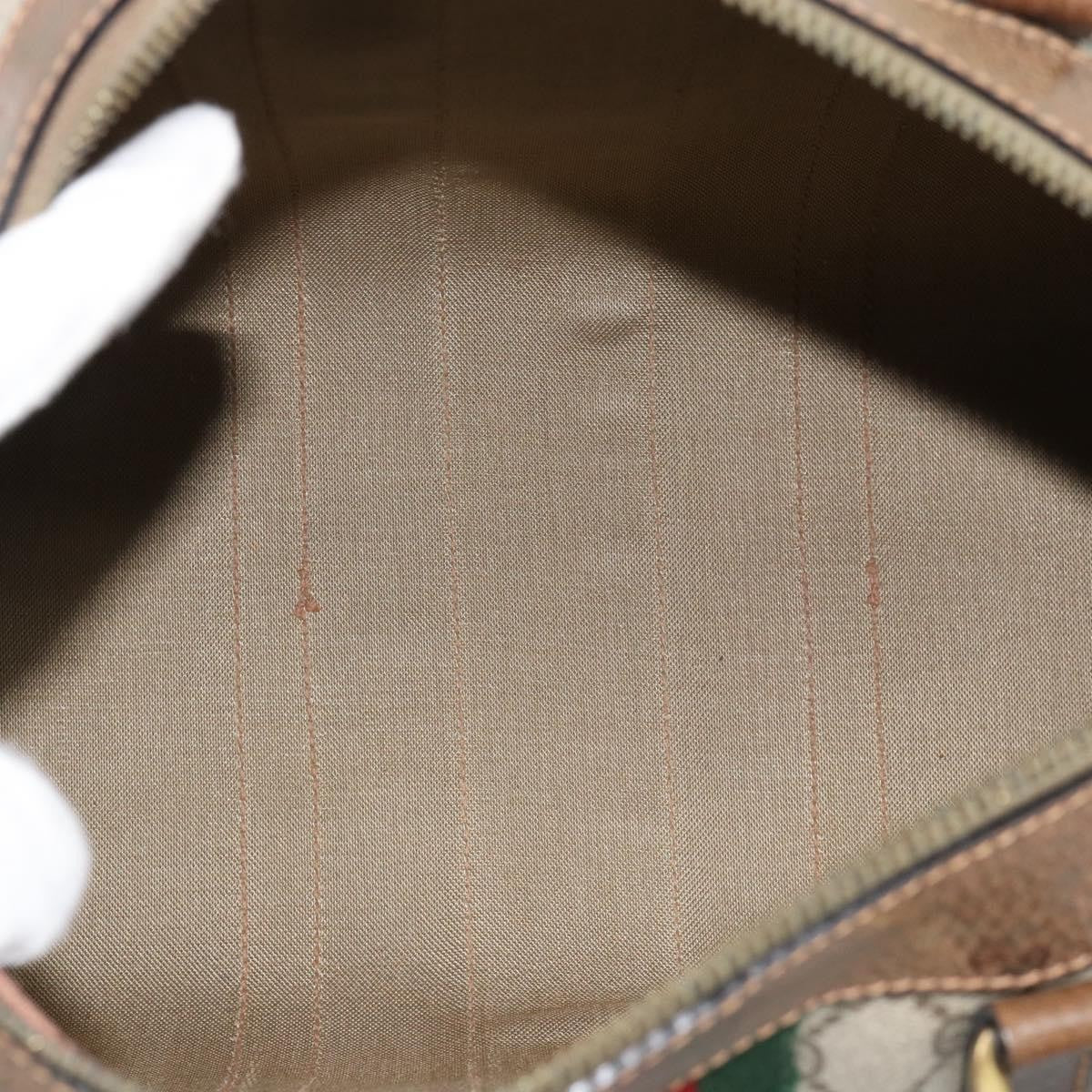 Gucci Vintage Web Boston Gg Coated Canvas Beige Canvas Handbag (Pre-Owned)