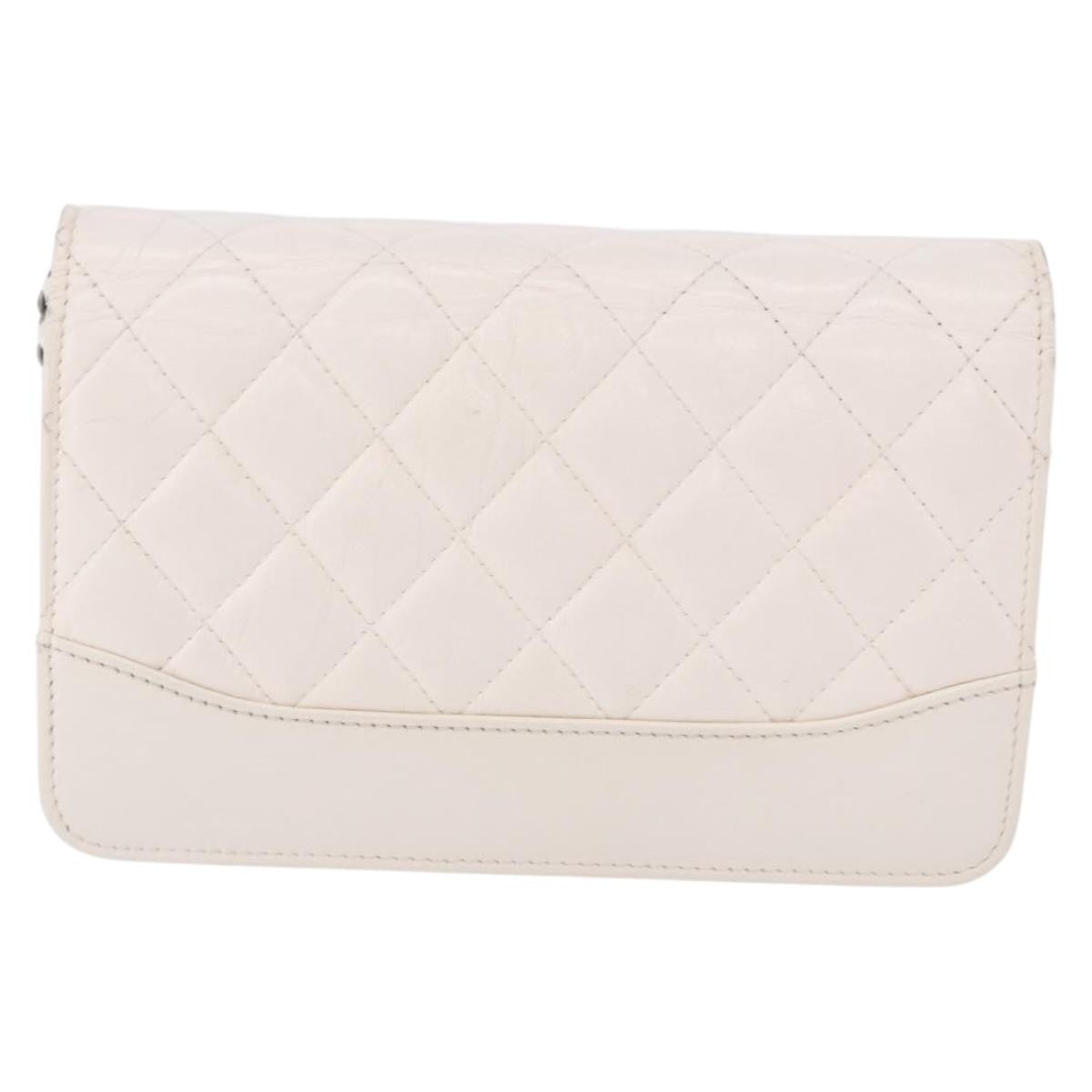 Chanel Wallet On Chain Lambskin White Leather Shoulder Bag Bag (Pre-Owned)