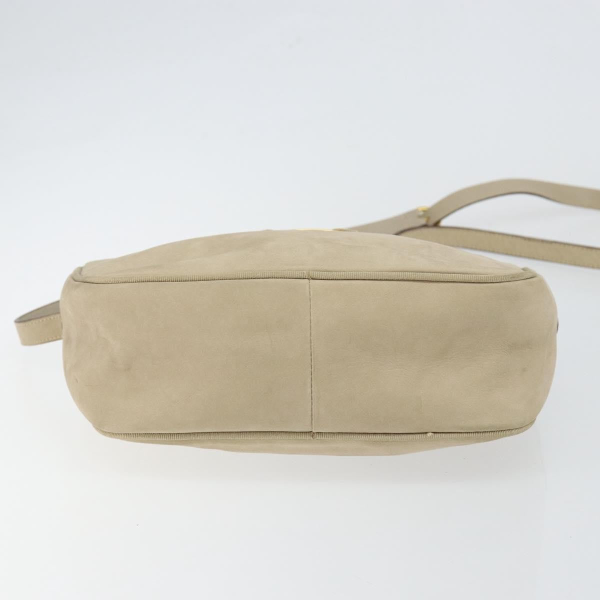 Salvatore Ferragamo Vala Suede Beige Suede Shoulder Bag Bag (Pre-Owned)