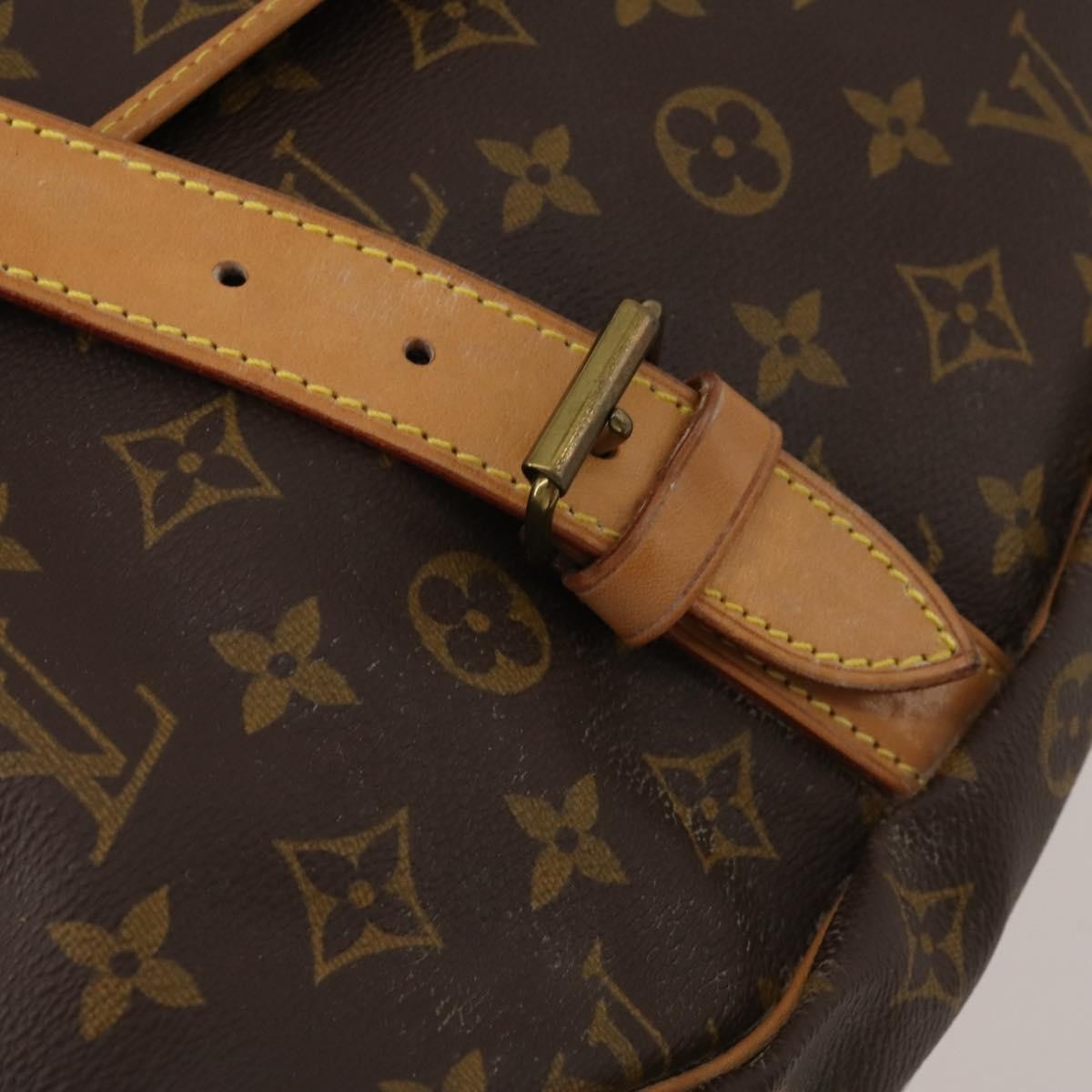 Louis Vuitton Saumur Monogram Canvas Brown Canvas Shoulder Bag Bag (Pre-Owned)
