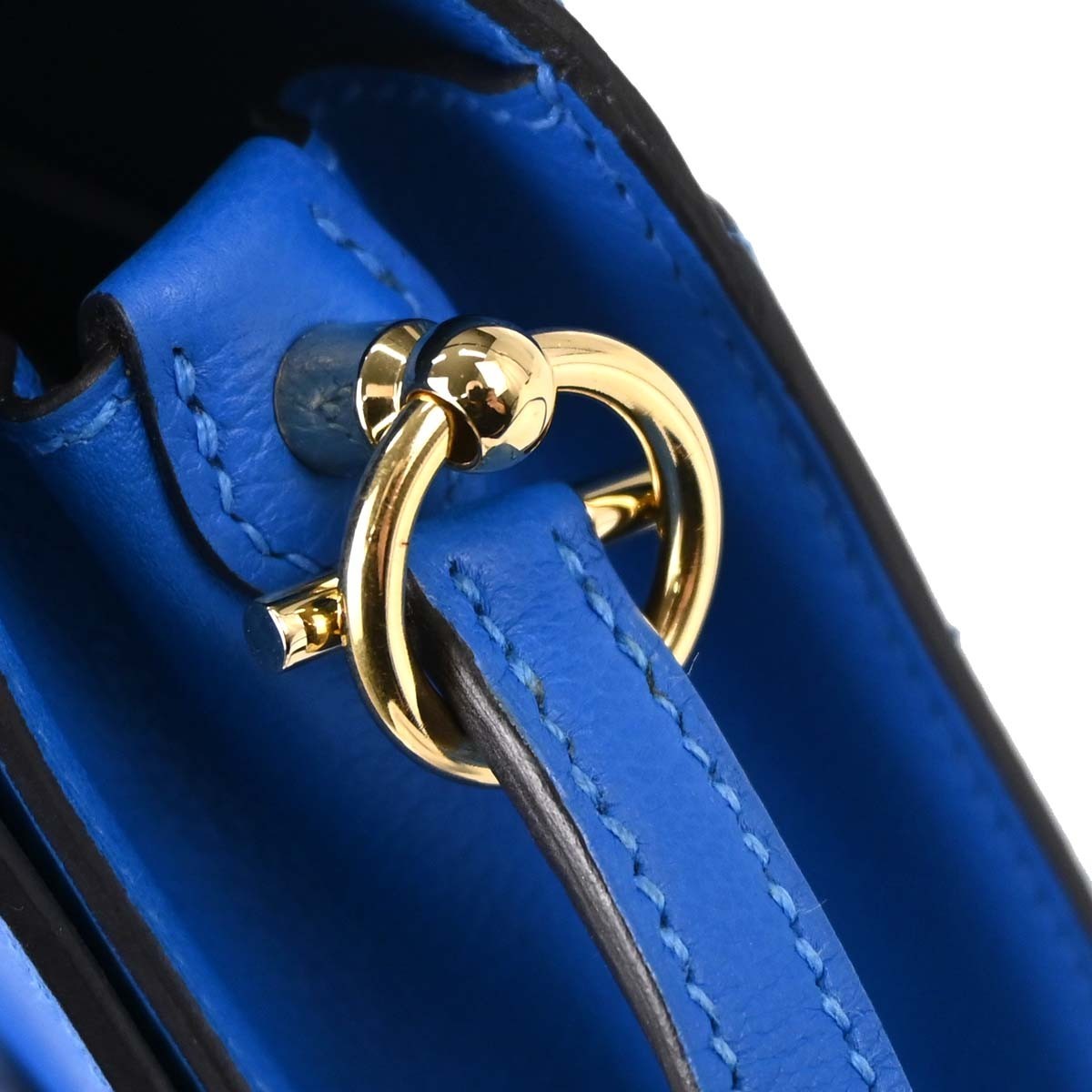 Hermes Roulis Evercolor Blue Leather Handbag (Pre-Owned)