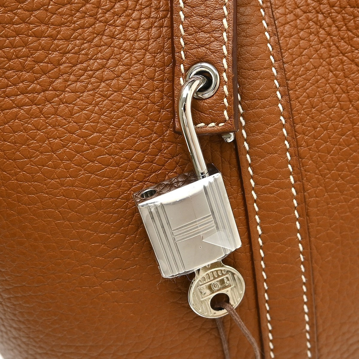 Hermes Picotin Clémence Brown Leather Handbag (Pre-Owned)