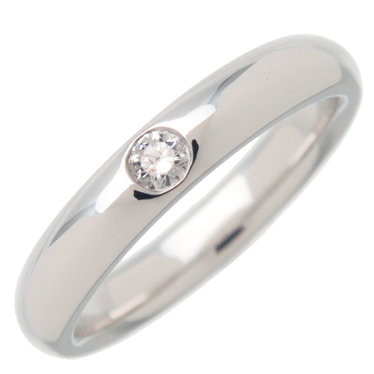 Harry Winston Single Diamond Band Platinum With Diamond Silver Platinum Ring Jewelry (Pre-Owned)