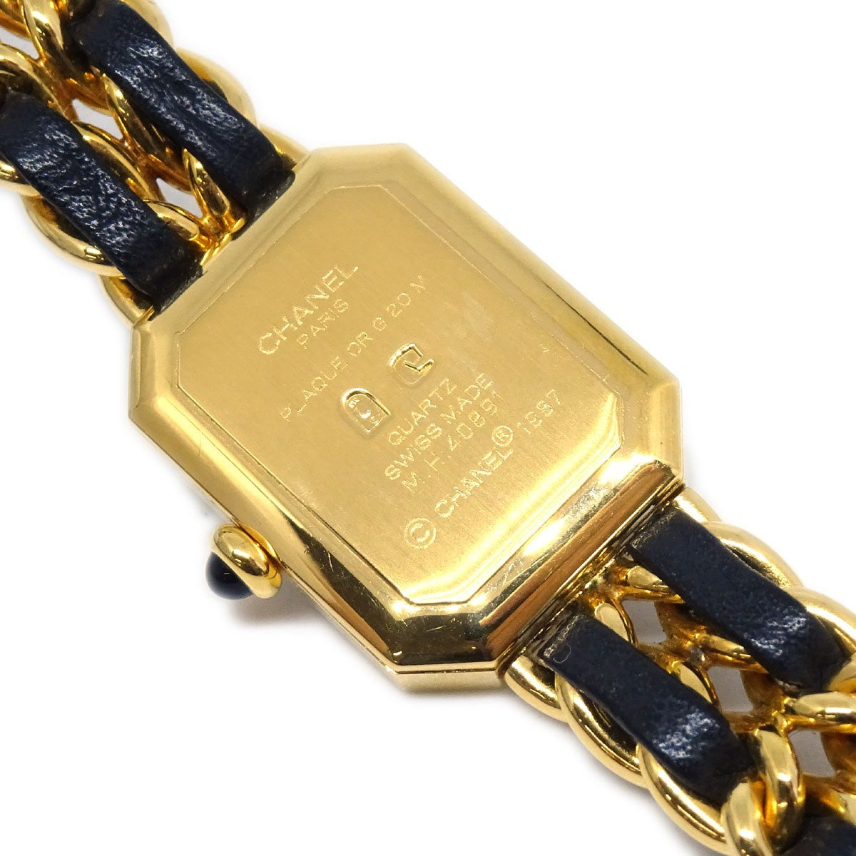 Chanel Premiere Rock Quartz Plated Metal And Leather Watch (Pre-Owned)