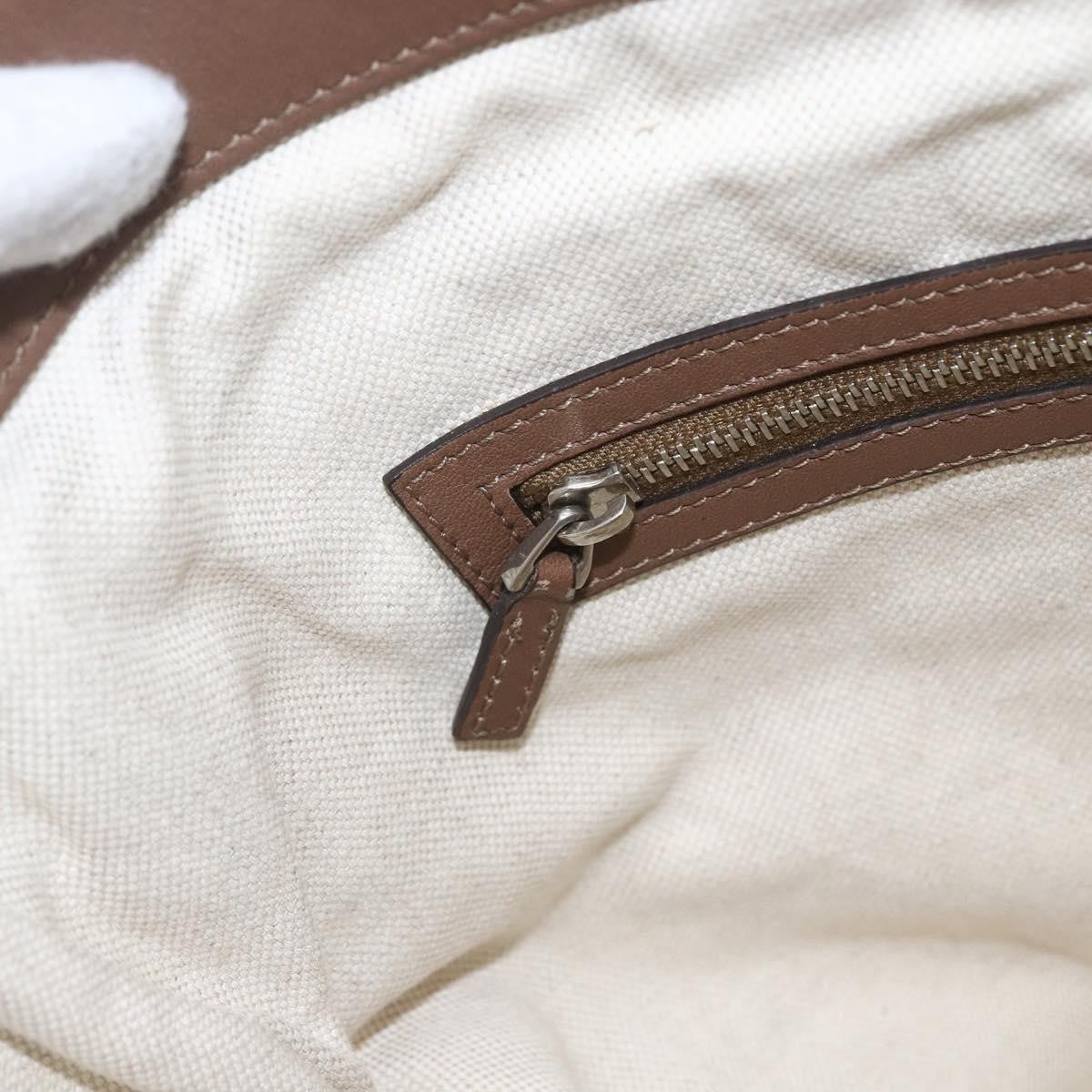 Gucci Braided Strap Zip Messenger Leather Brown Leather Shoulder Bag Bag (Pre-Owned)