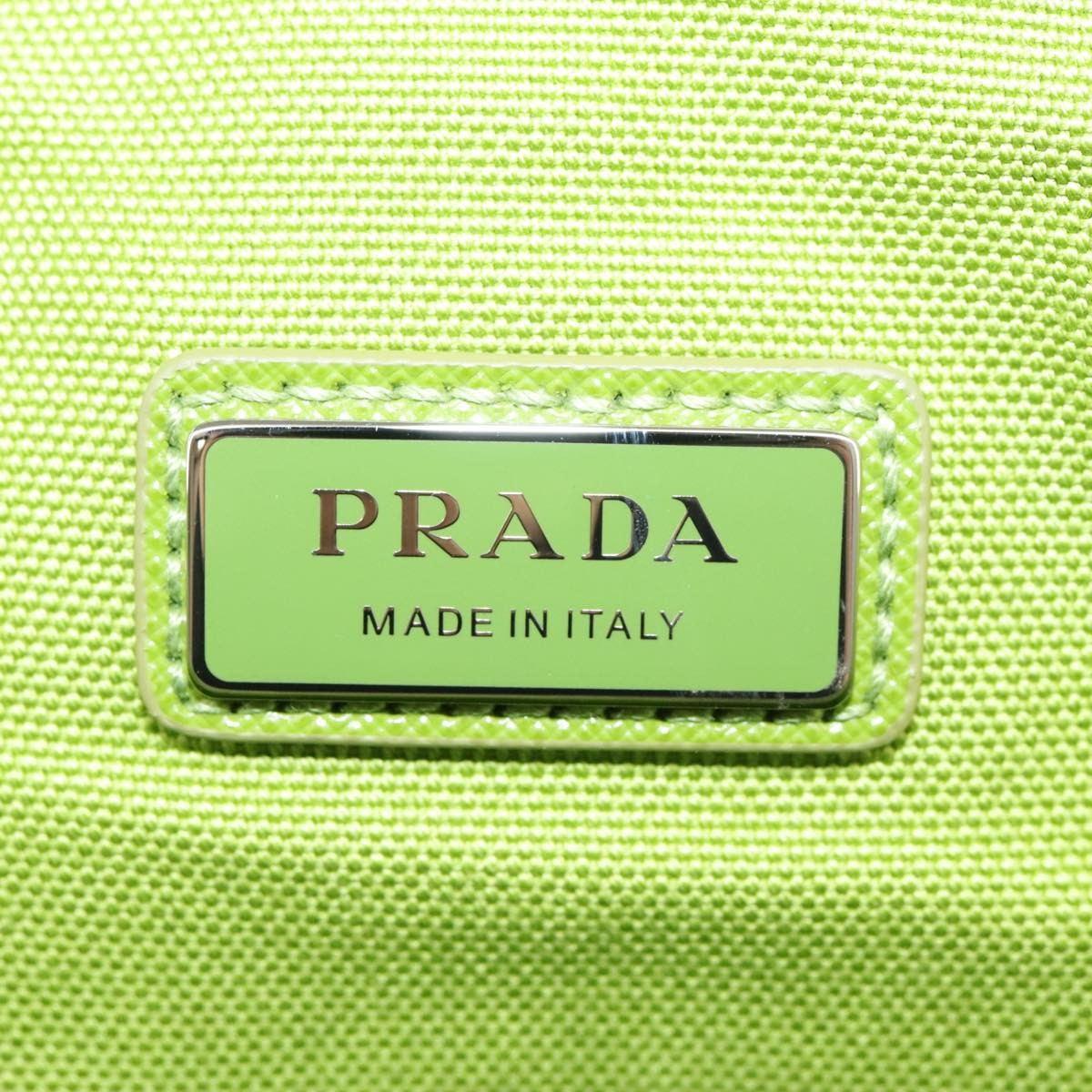 Prada Zipped Triangle Canvas Green Canvas Crossbody Bag Bag (Pre-Owned)