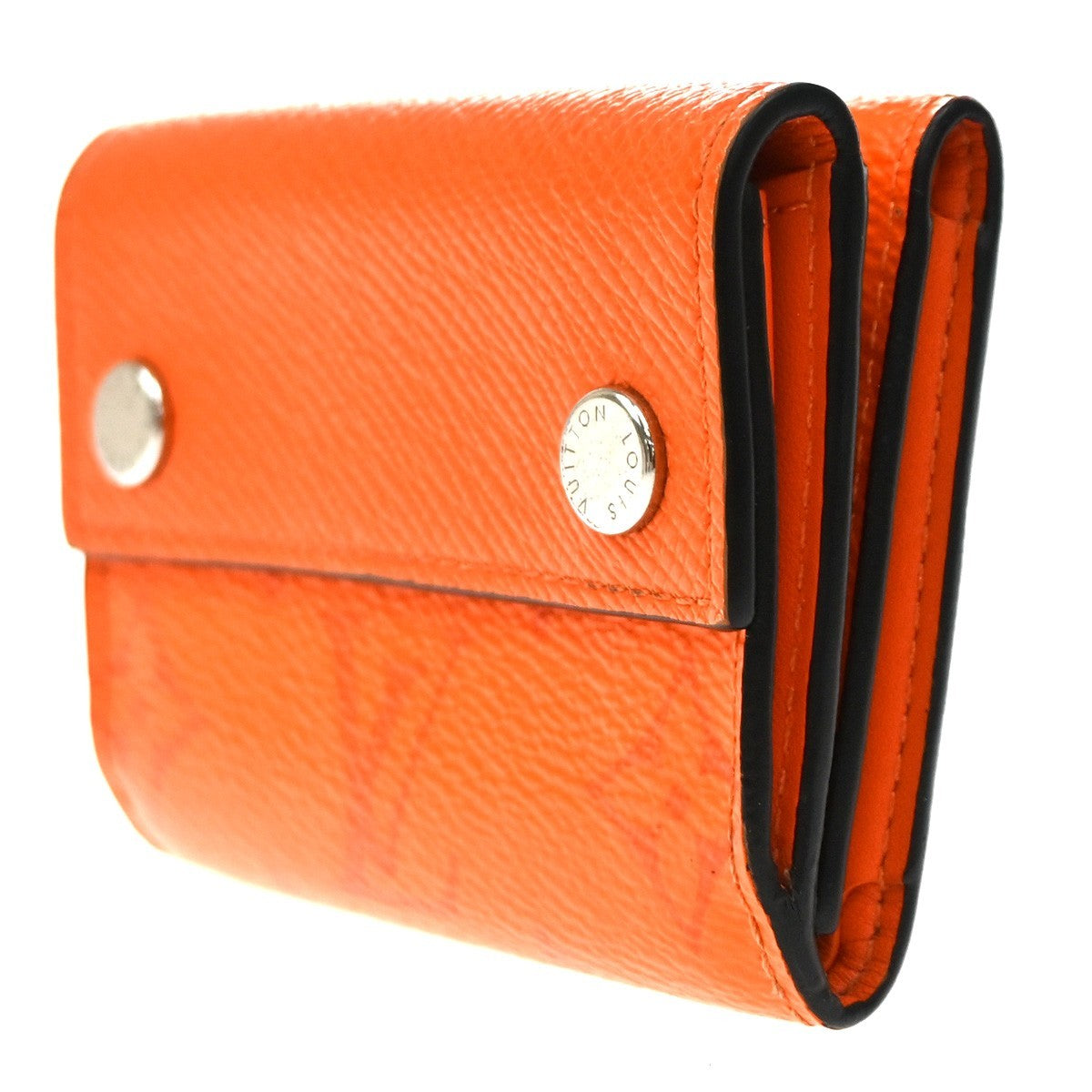 Louis Vuitton Discovery Monogram Taigarama Orange Leather Wallets Accessory (Pre-Owned)