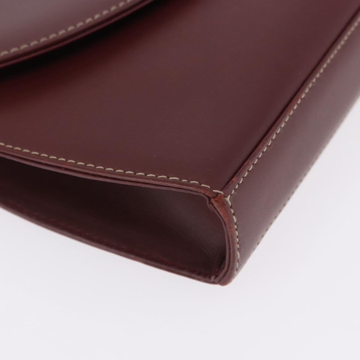Cartier Must De Cartier Clutch Leather Burgundy Leather Clutche & Pouche Bag (Pre-Owned)