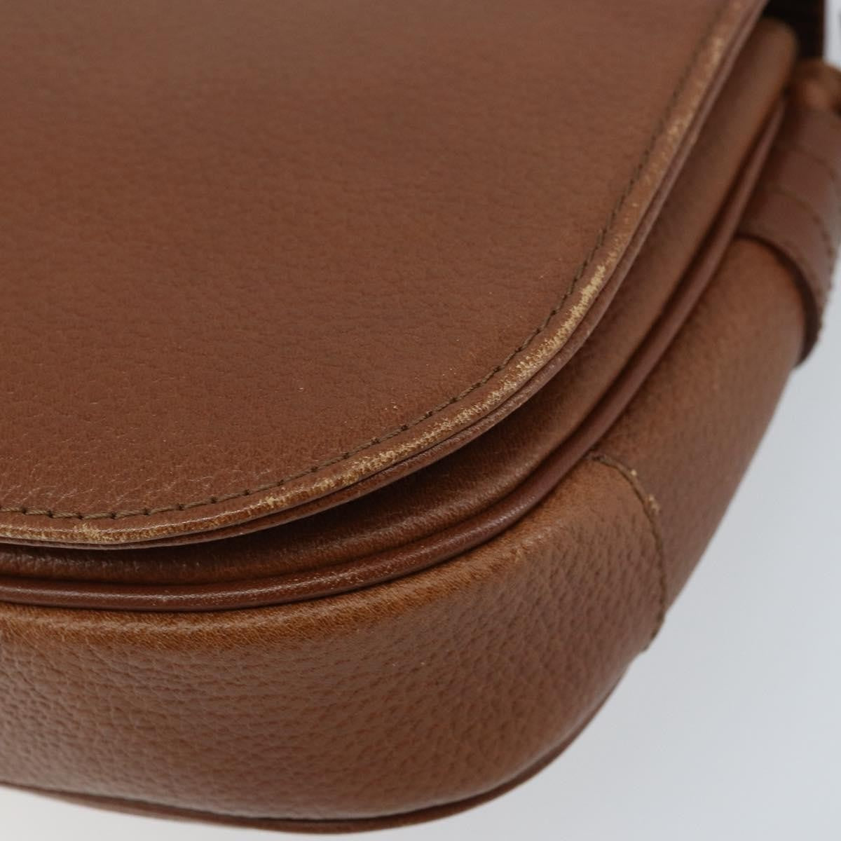 Burberry Flap Shoulder Leather Brown Leather Shoulder Bag Bag (Pre-Owned)