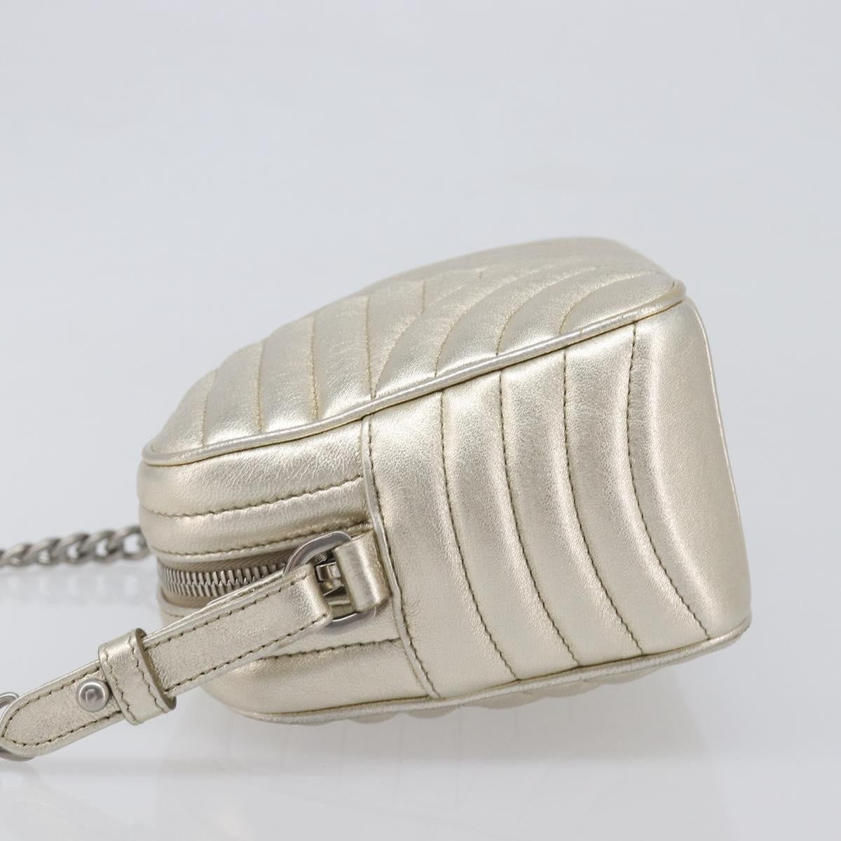 Prada Camera Diagramme Quilted Leather Metallic Leather Shoulder Bag Bag (Pre-Owned)