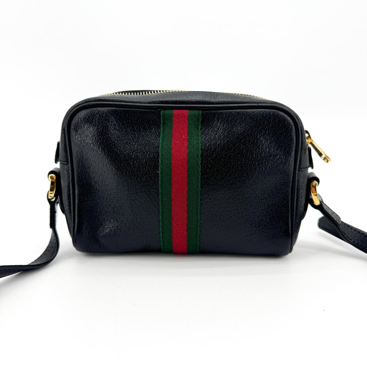 Gucci Ophidia Suede Black Leather Briefcase Bag (Pre-Owned)