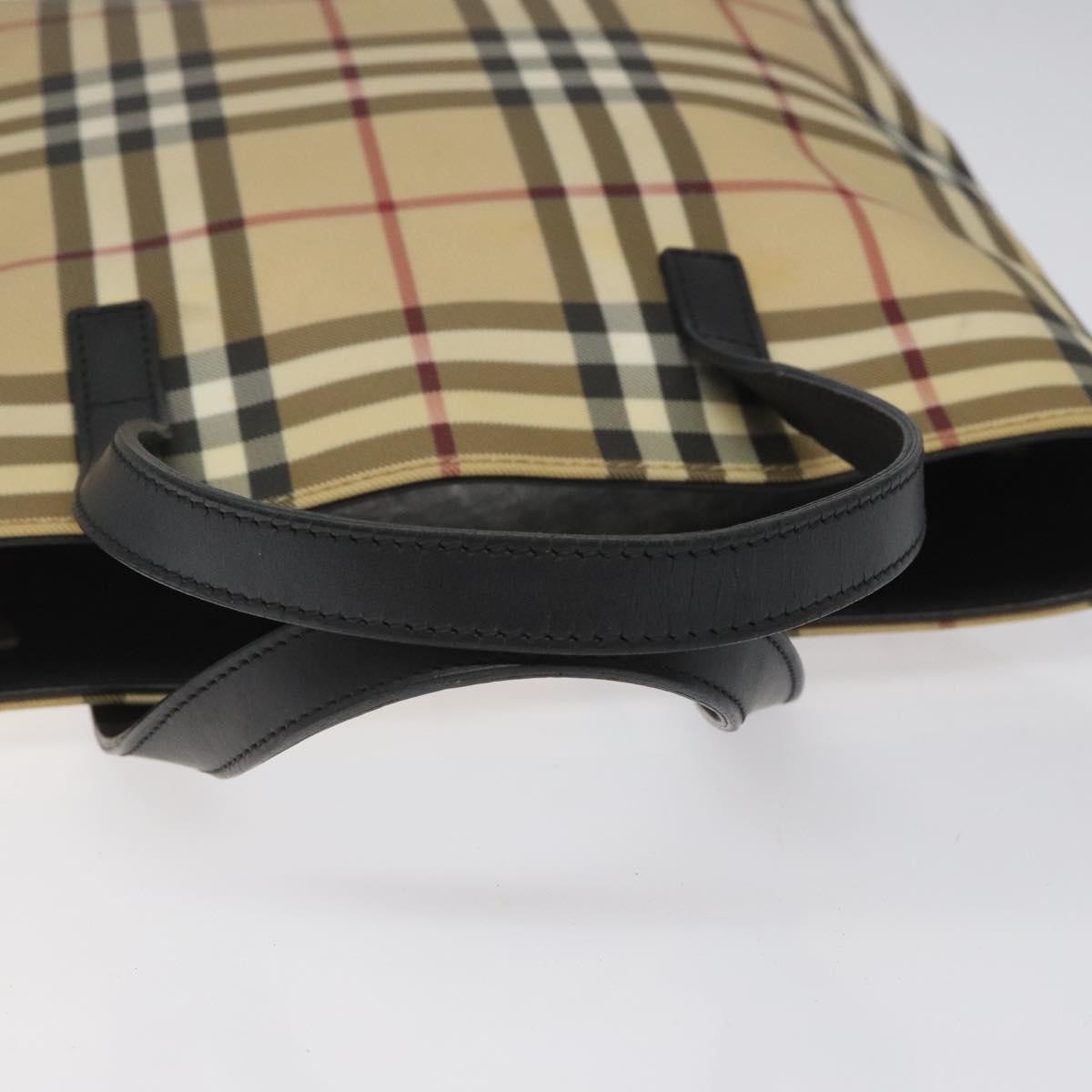 Burberry Nova Check Tote Canvas Check Pattern Beige Canvas Tote Bag Bag (Pre-Owned)