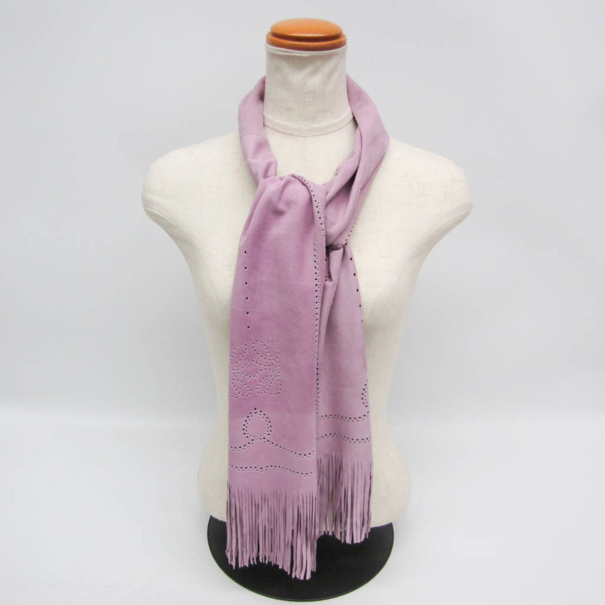 Loewe Scarf Suede Purple Leather Scarve & Shawl Accessory (Pre-Owned)