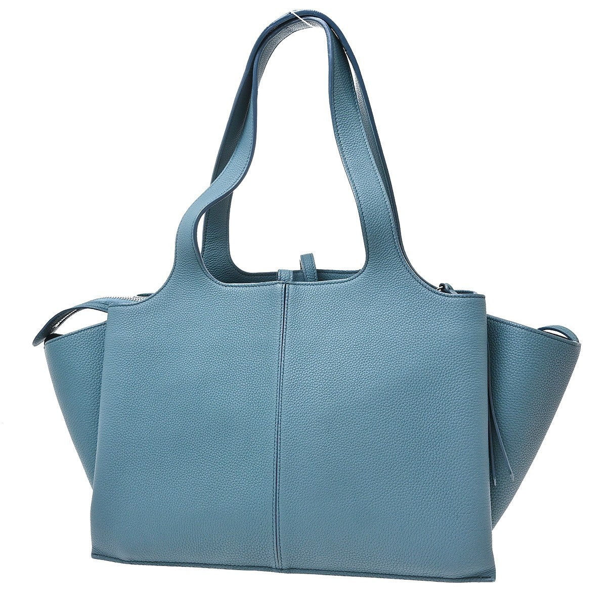 Celine Tri-Fold Grained Calfskin Blue Leather Shoulder Bag Bag (Pre-Owned)