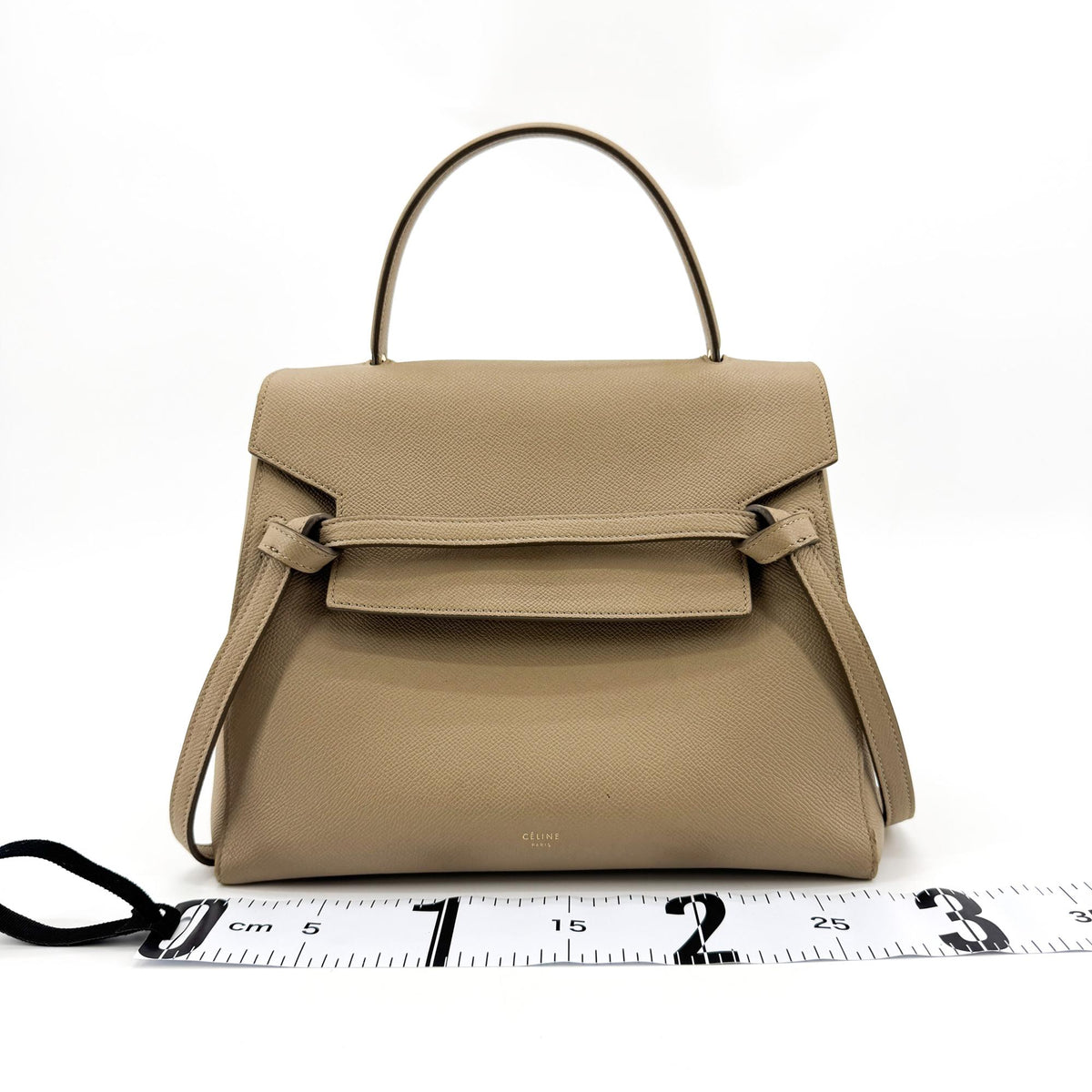 Celine Belt Calfskin Beige Leather Handbag (Pre-Owned)
