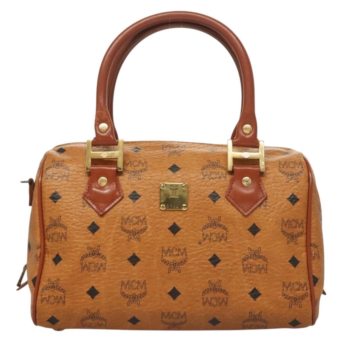 MCM Visetos Canvas And Leather Brown Canvas Bag (Pre-Owned)