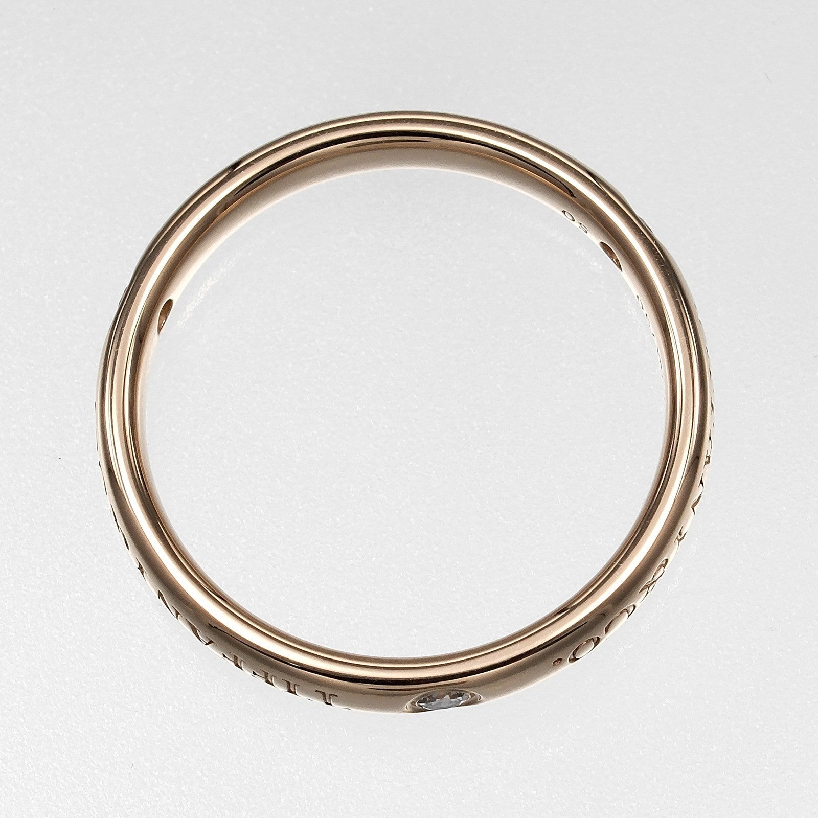 Tiffany & Co. Flat K18 Pink Gold / 3P Diamond Gold Pink_Gold Ring Jewelry (Pre-Owned)